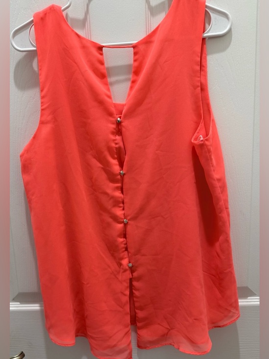mine Neon Coral and Black Sleeveless Top Large - Picture 8 of 12